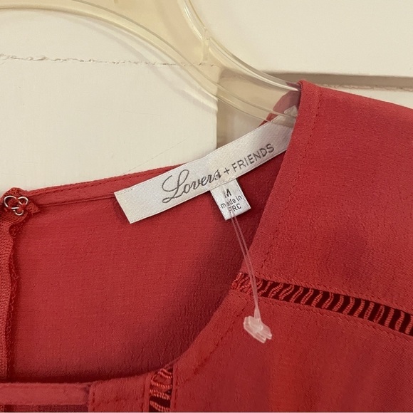 Lovers + Friends Keyhole Long Sleeve Rust Red Burnt Orange Mini Dress Medium - Picture 8 of 13